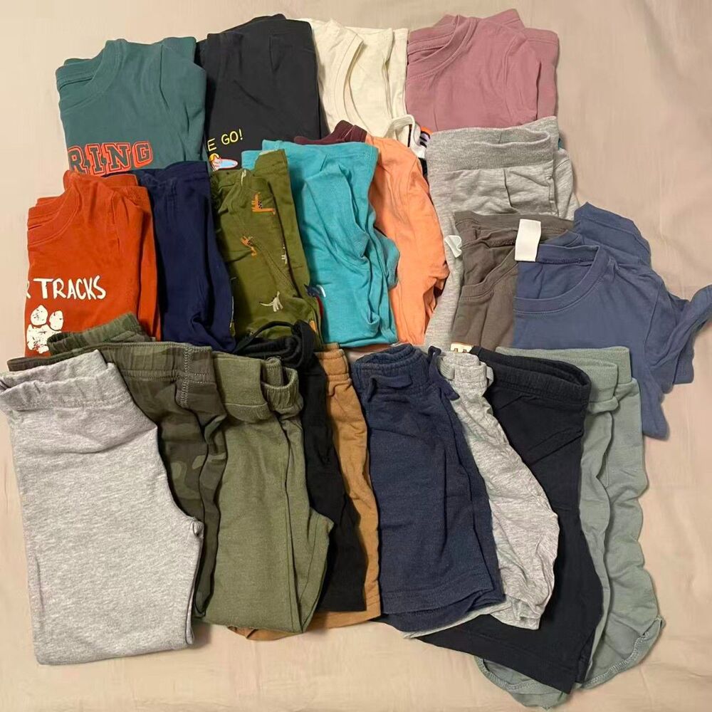 Boys 4T Spring Summer Clothes Bundle – 21 Pieces – T-Shirts, Shorts, Pants